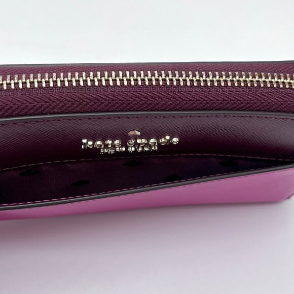 Kate Spade Staci Purple & Pink Color Block Large Bifold Wallet - Picture 4 of 12